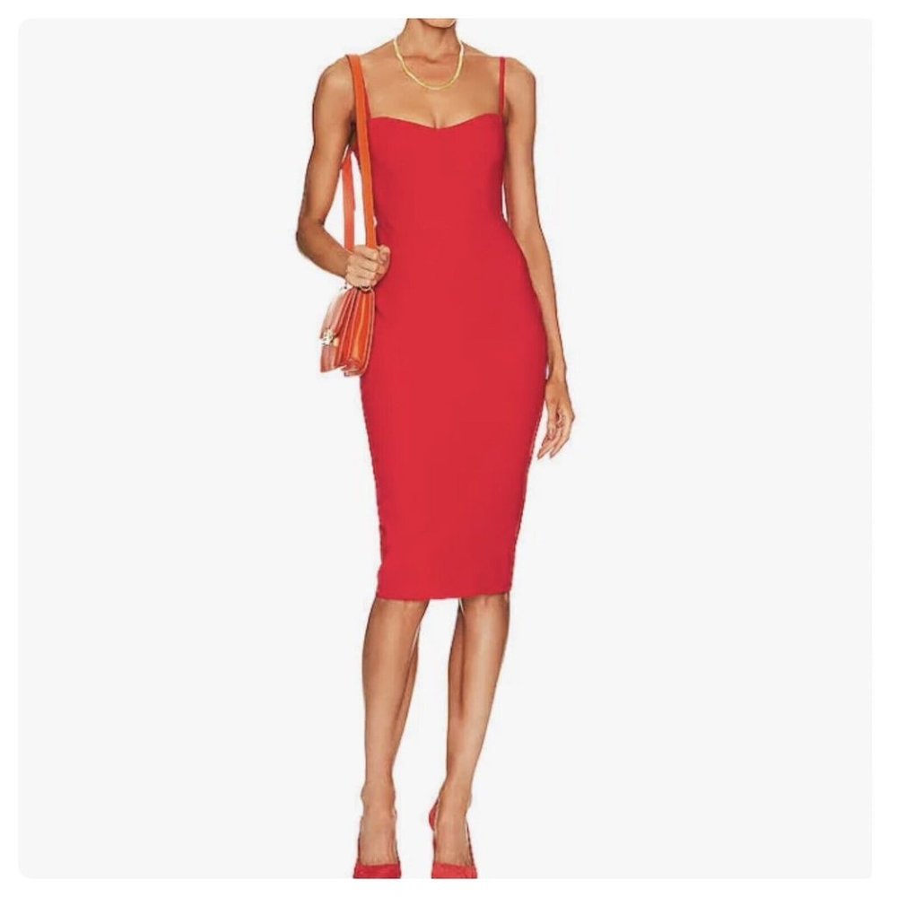 Nookie x Revolve Allure Red Bodycon Stretch Sheath Dress Sz S Housewives